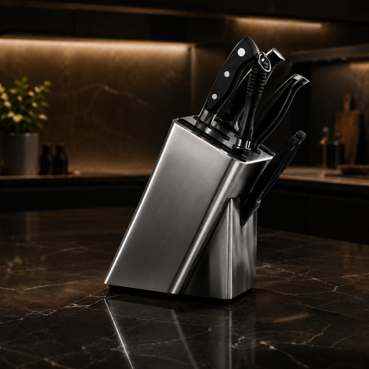 Stainless Steel Freestanding Knife Block Organizer